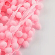 Pompom Trim Ball Fringe Ribbon DIY Sewing Accessory Lace 1/5/15 yards-Pink-1 yd