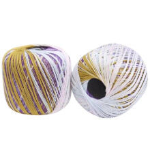 2 Rolls Fine Cotton Yarn Segmental Dyed Silk Thread for Crochet and Knitting Projects Type 3
