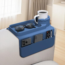 Silicone Couch Cup Holder Tray with Side Pockets for Remotes, Phone, Tablet, Snacks – Anti-Spill & Anti-Slip (Gray)