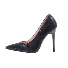 Women's Black PU Pumps, Pointed Toe Stiletto Heel, Slip-On Casual & Party Shoes, Size 36 EU, Compatible with Everyday Wear