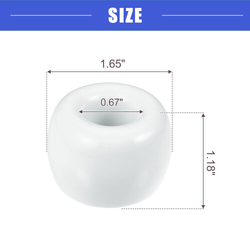 Ceramic Toothbrush Holder Round White 1.65 x 1.18 Inch 2