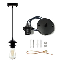 Black Pendant Light Fitting Industrial Style 1-Piece
