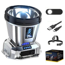 Waterproof LED Head Torch with USB Rechargeable Super Light Headband Bright