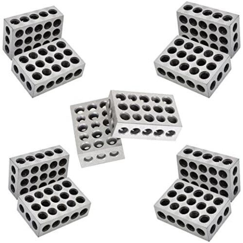Blocos paralelos de aço liga 123, 1x2x3 polegadas, 5 pares, 23 furos