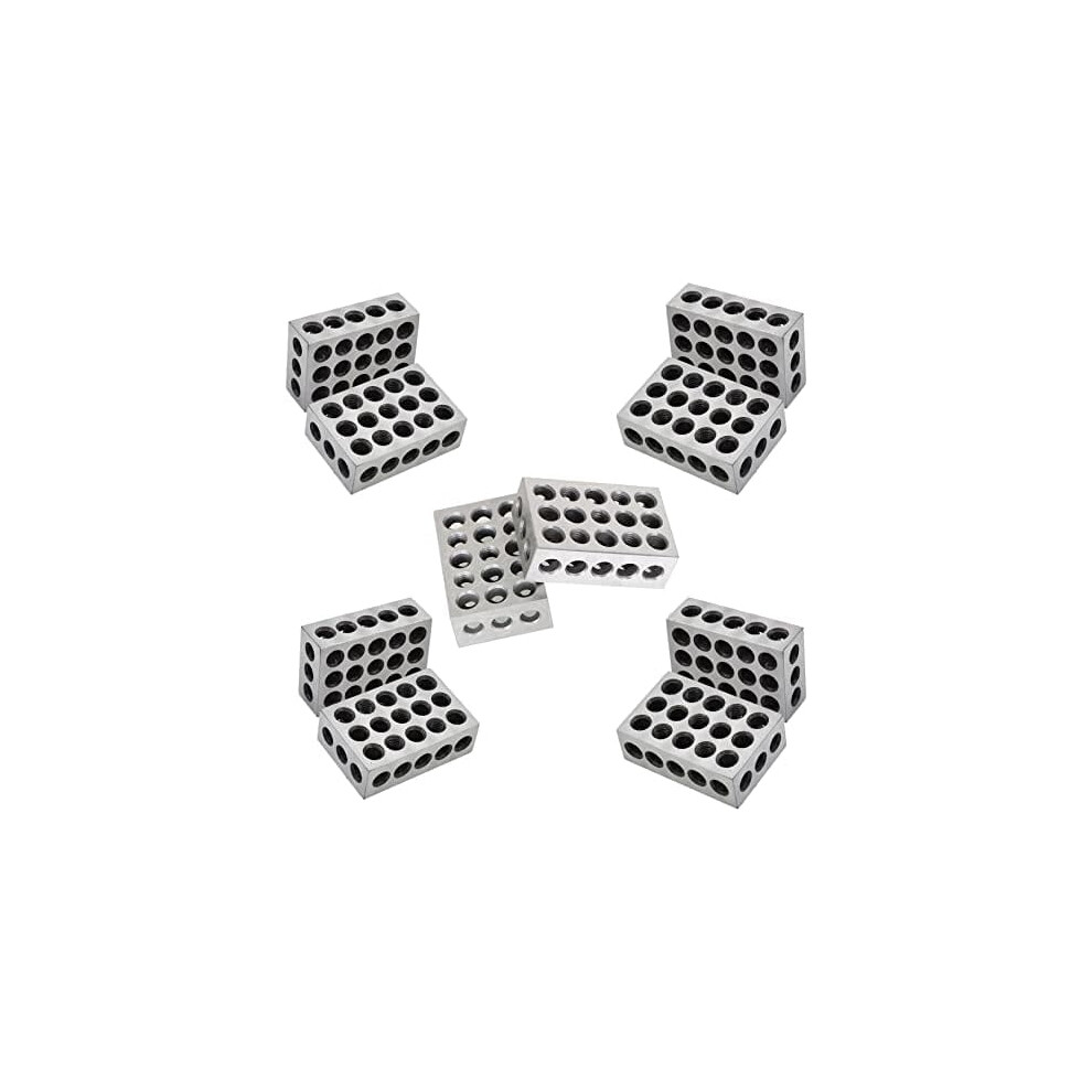 5 Pair Of Matched 1 X 2 X 3 Accuracy Parallel Blocks, 23-Hole 0.0002 Inch Alloy Steel 123 Parallel Block Set$$Other 9170372335886