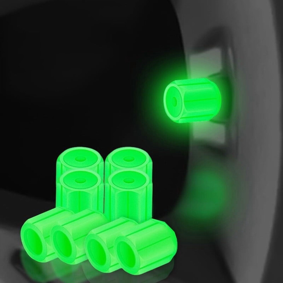 Damai 4Pcs Glow-In- Tire Valve Caps, Luminous Night Rider Stem Caps, Universal Compatible With Cars/Bikes, Waterproof & Easy Install Dark 9327961889088