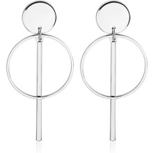 Geometric Double Circle Hoop Dangle Earrings Simple 8 Infinity Knot Bar Tassel Drop Earrings for Women Jewelry
