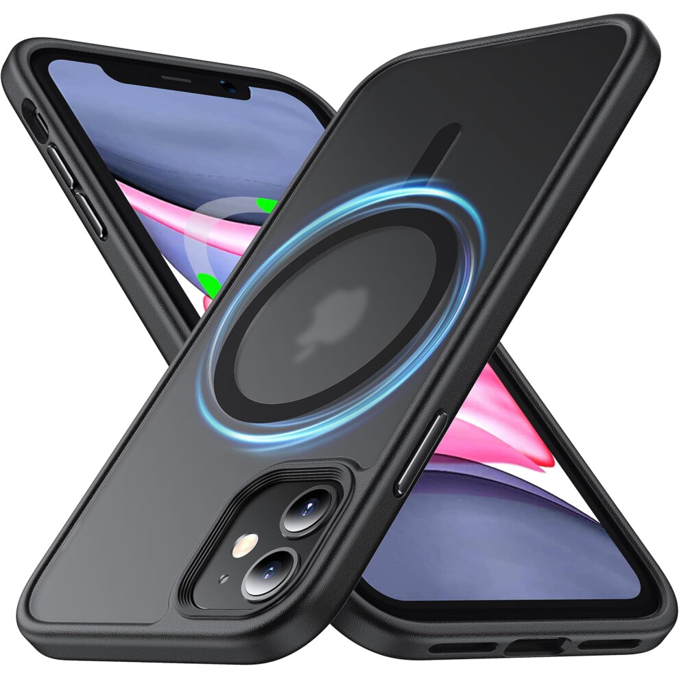 Magnetic Magsafe Case For Iphone 11 Â Silicone Bumper, Translucent Matte, Anti-Fingerprint, Military Shockproof, Slim Black 9170372333677