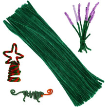 100 Pipe Cleaners for Crafts, DIY Art Supplies, Colorful Chenille Stems for Kids, School Projects and Decorations - Green,One Size