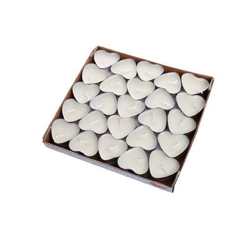 Velas de té con forma de corazón (paquete de 50)