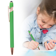 Caneta esferográfica retrátil 2 em 1 com ponta stylus
