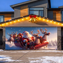 Merry Christmas Garage Door Banner 7 x 16 Ft