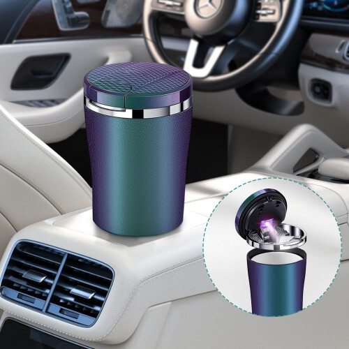 Car Ashtray with Automatic Lid and Anti-Drop Design 2