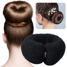Fast Donut Bun Maker Tool DIY Hair Roll Snap Ring for Women Foam Hair Bands