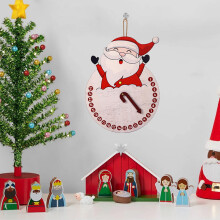 AuroraX White Wooden Christmas Countdown Calendar with Snowman, Neutral Tree & Party Decor – Compatible with 2025