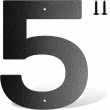 Metal Address Plaque 6 Inch Modern Black Outdoor House