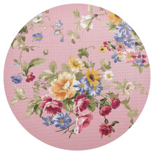 Retro Flowers Round Plate Mats Dining Table Placemat 1 Piece for Holiday Decoration