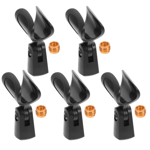 5Set Copper Plastic Microphone Clip Adjustable Angle Universal Fit for Recording Live Performance