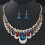 Harmtty Necklace and Earrings Set Multicolor Water Drop 4