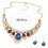 Harmtty Necklace and Earrings Set Multicolor Water Drop 5
