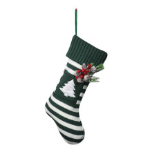 Knitted Christmas Stockings with Embroidered Trees, Snowflakes & Paws – Custom Family Fireplace Decor Set
