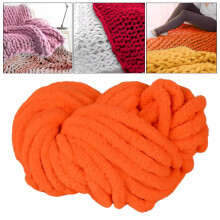 AUQ Chunky Chenille Yarn Acrylic Jumbo 7 100g Orange