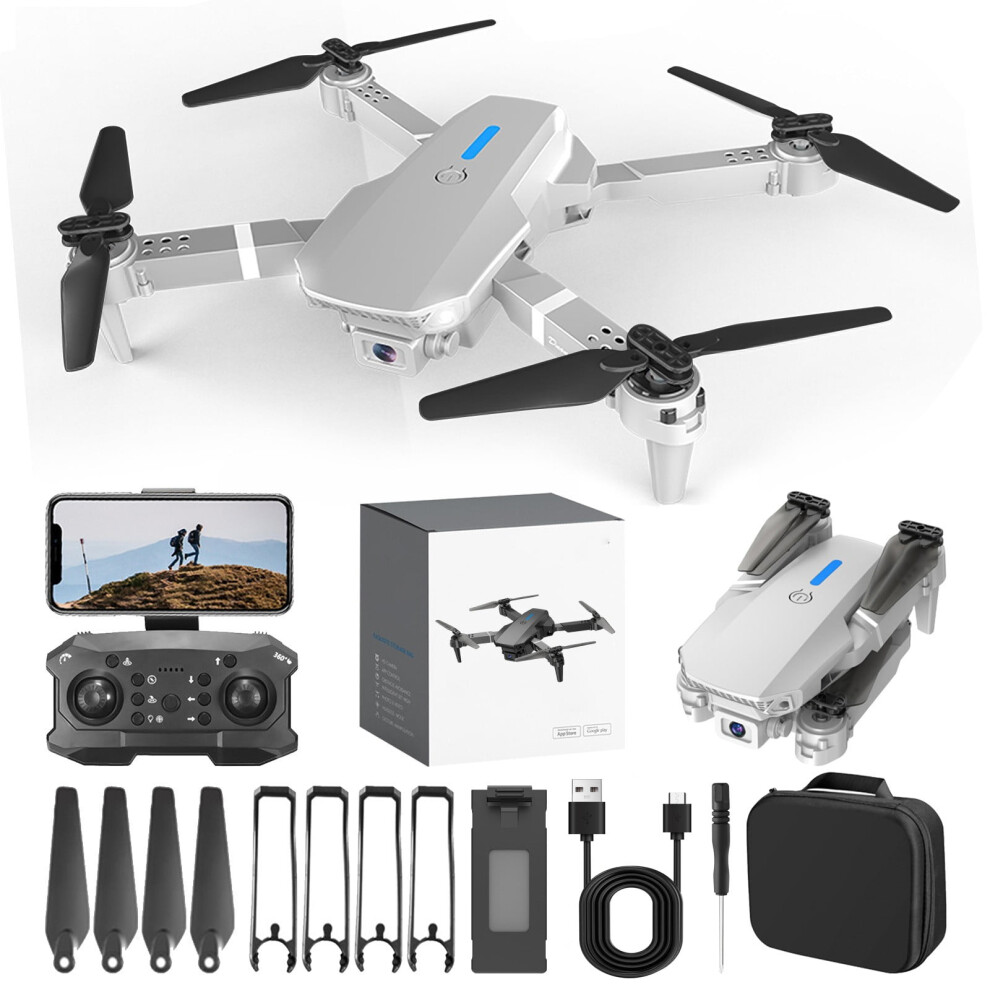E88 Drone With 1080P Dual Camera Foldable Wifi Fpv Remote Control Quadcopter Altitude Hold Headless Mode Grey/Gray 9130661128452