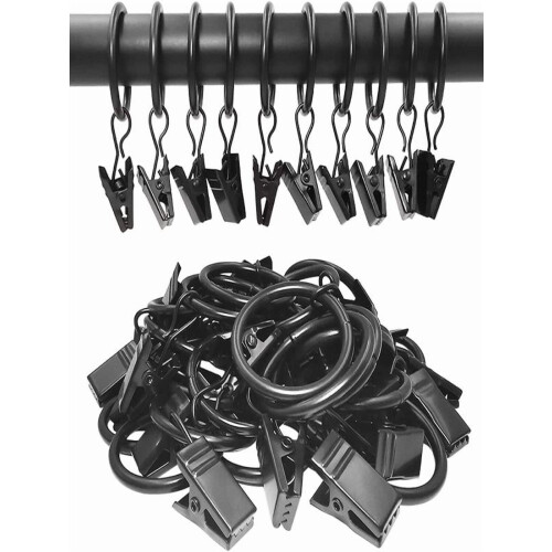 Duschvorhanghaken, Metallclips, 40er-Pack, 3,2 cm Innendurchmesser 2