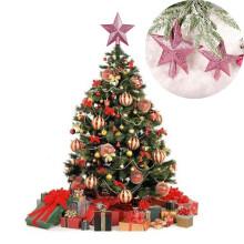 Pink Glitter Christmas Tree Topper Shatterproof 5.9 inch