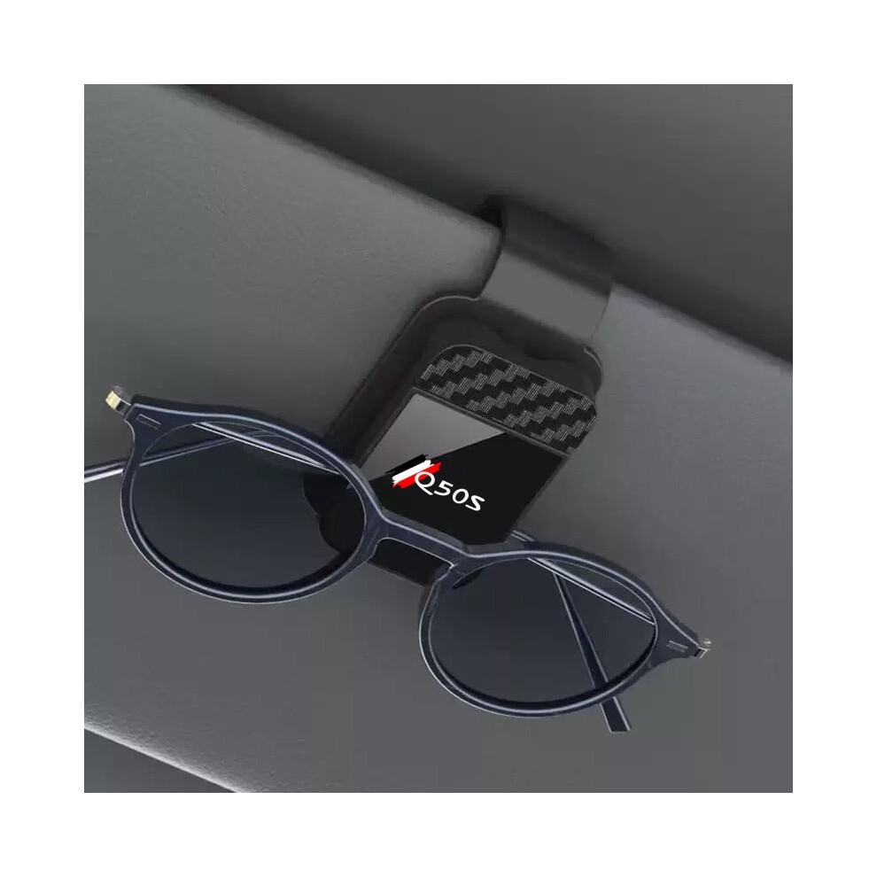 For Infiniti Q50s Car Glasses Holder Clip Abs Carbon Fiber Pattern Multi-Function Auto Sun Visor Eyeglass Hanger Clip 9170372332427