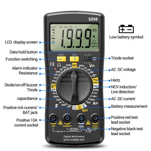 1Set Auto Multimeter Electrical Meter Equipment for Dc Voltage Current and Capacitance Testing 1