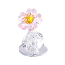 Love Flower Figurine Ornament Crystal Glass Bouquet Green