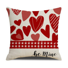 Taie d'oreiller rose rouge pour la Saint-Valentin (45 x 45 cm), douce et lavable, pour lit/canapé/voiture – Compatible avec les oreillers standards