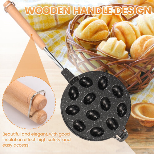 2Pcs Walnut Cookie Mold Set with Handle – Safe, Easy-Clean Metal Molds for Baking Desserts 2