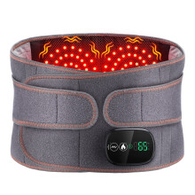 Kabelloses Heizkissen mit Massagefunktion für den Rücken, tragbarer Lendenwirbelmassager mit rotem Licht und Taillengürtel, 5000 mAh, 117 x 203
