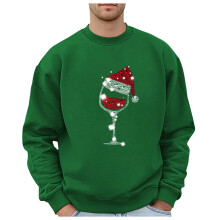 Herren-Pullover-Sweatshirt mit Weihnachtsglasmotiv, lässiger Stil, ohne Kapuze