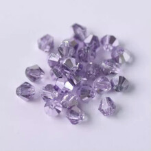 Lote al por mayor de cuentas espaciadoras sueltas de cristal facetado bicónico chapado de 3 mm/4 mm/6 mm - n. 411, metal morado claro - 3 mm/200