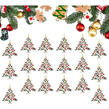 Ornement de sapin de Noël colibri – Acrylique, décoration hivernale colorée à empiler pour bonsaï, intérieur/extérieur, fête – Convient