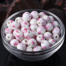 10 sztuk okrągłych, 8 mm, 10 mm, 12 mm, kolorowych, kwiatowych wzorów, luźnych ceramicznych, porcelanowych koralików - 142# - 8 mm