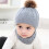 Baby Beanie Hat and Scarf Set Solid Color Twist Pattern Red 7
