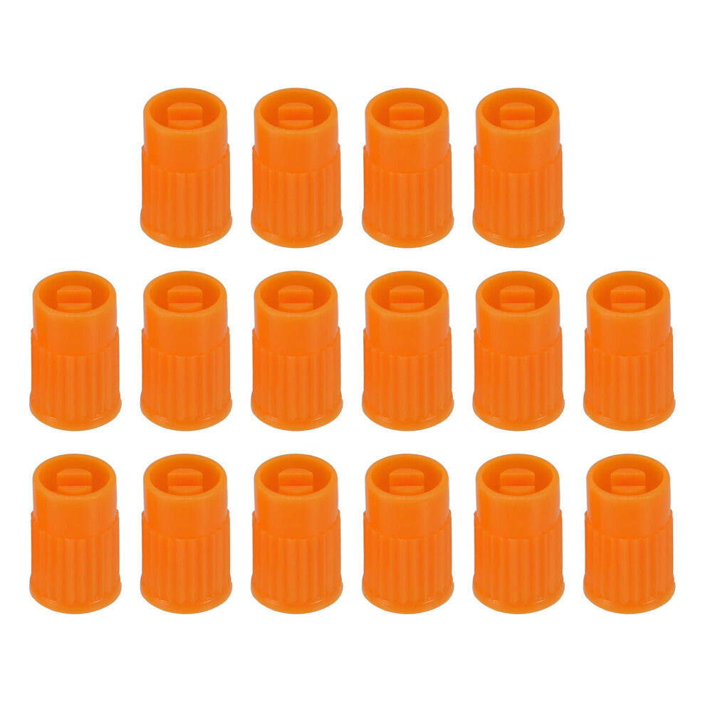 Motorforti Universal Tire Valve Stem Caps Plastic For Car Bike 16Pcs Orange 974856468911