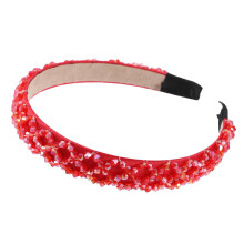 1 Stück Strass-Haarreif, Glitzer-Haarreif für Damen, Rot, 2 cm breit