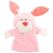 Burattino a mano di peluche a forma di coniglio dei cartoni animati, giocattolo per bambini