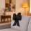 Bow Pillow Soft Plush Lumbar Pillow Black 4