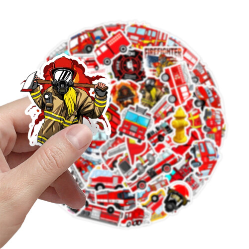 Fire Truck Graffiti Stickers Waterproof 50-Pack 1