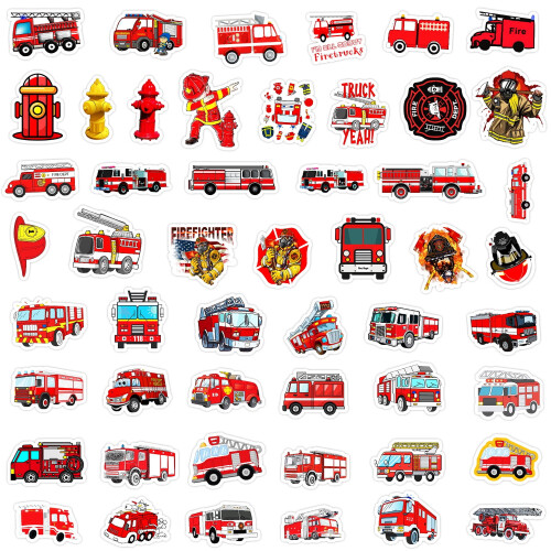 Fire Truck Graffiti Stickers Waterproof 50-Pack 2