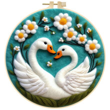 DIY Needle Felting Kit for Beginners Wool Felt Painting Craft Set with Embroidery Ring Wool Needles and Instructions Type 11