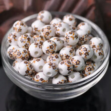 10 stk. runde 8 mm, 10 mm, 12 mm, farverige blomstermønstre, keramik, porcelæn, løse perler - 113 # - 8 mm