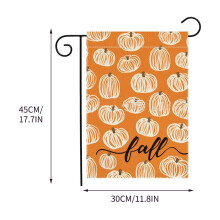 Bandiera di benvenuto da giardino in tela di iuta a doppia faccia con zucca, 45x30 cm – Decorazione primaverile e festiva per esterni, ideale per
