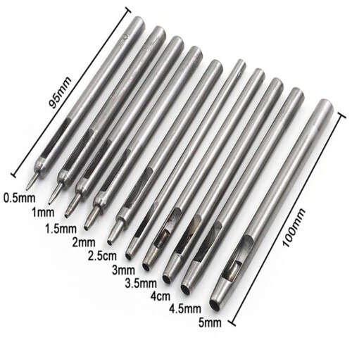 Leather Hole Punch Set Round 0.5–5mm 10Pcs 1